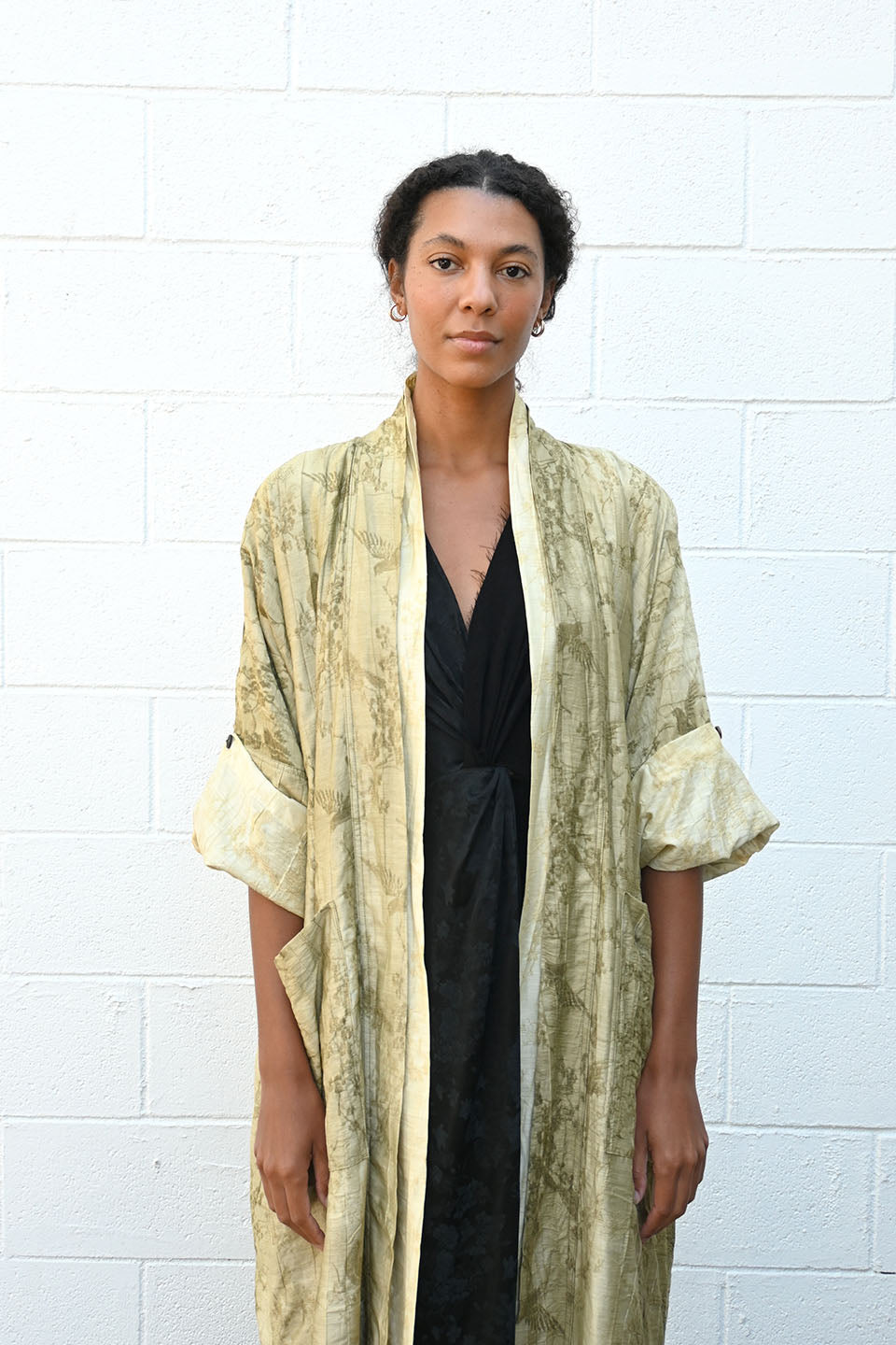 Kimono Coat in Moss