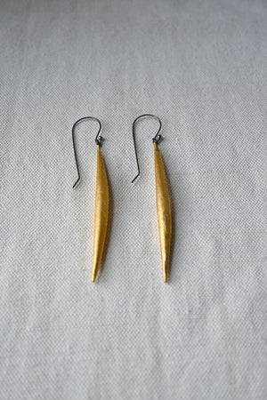 Gold Leaf Pod Earrings