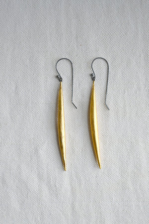 Gold Leaf Pod Earrings