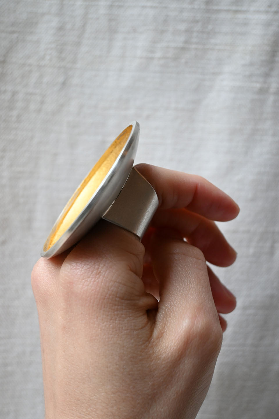 Gold Leaf Saucer Ring