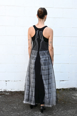 Sheer Black and White Tulle Dress Una Sheer Black and White Tulle Dress Una
