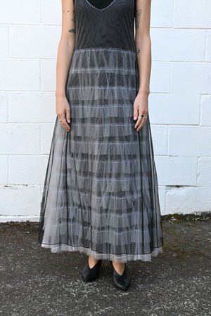 Sheer Black and White Tulle Dress