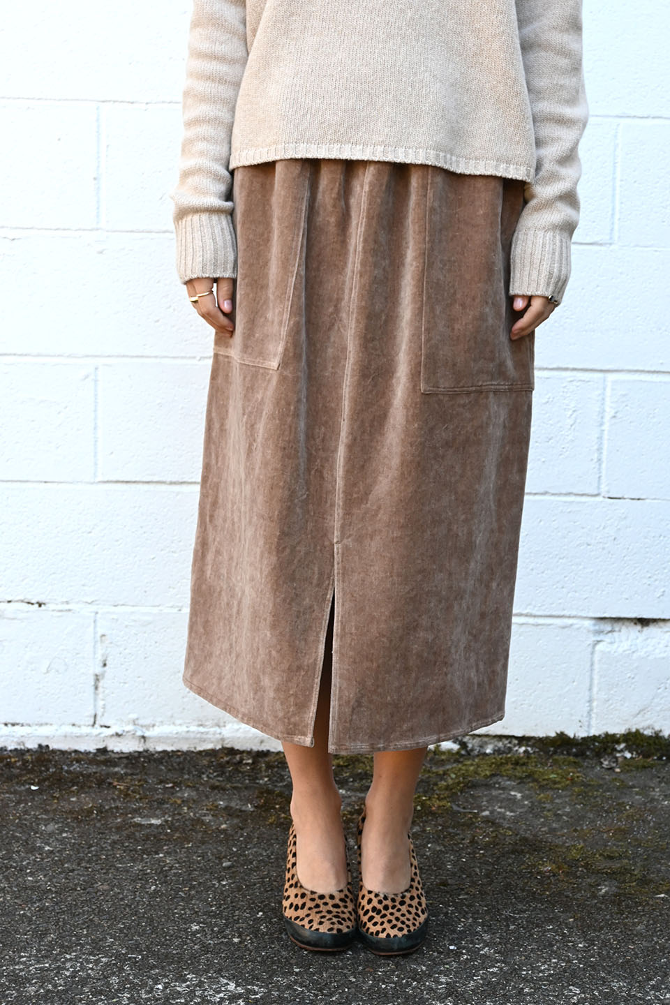 Skip Skirt in Washed Velvet