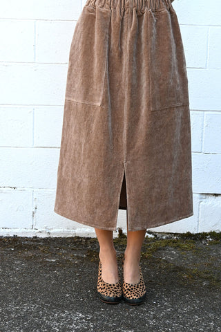 Skip Skirt in Washed Velvet