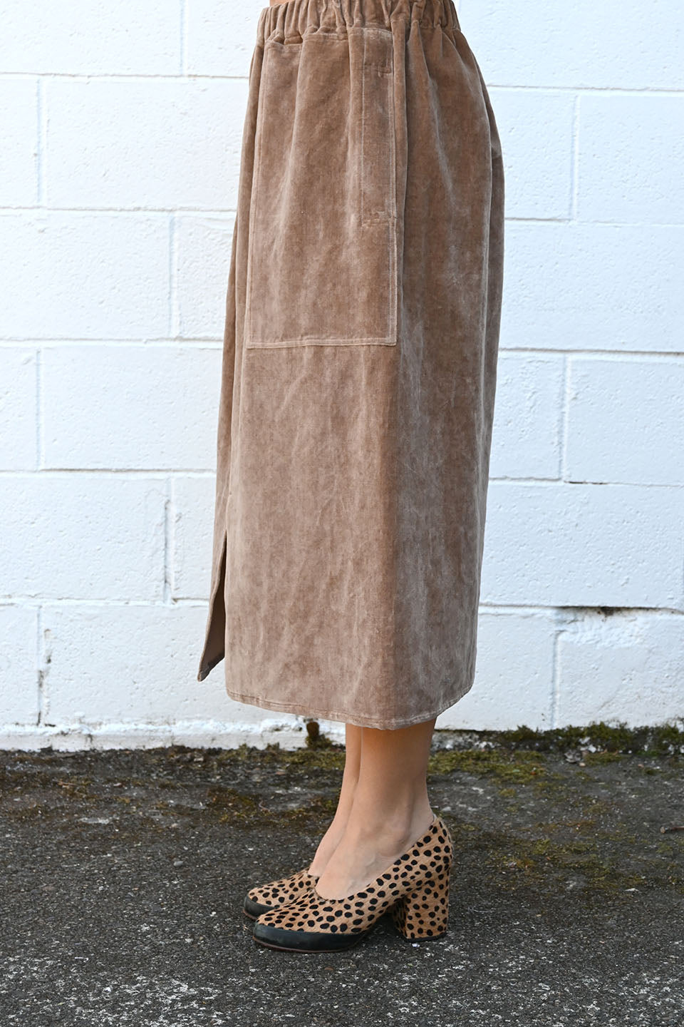 Skip Skirt in Washed Velvet