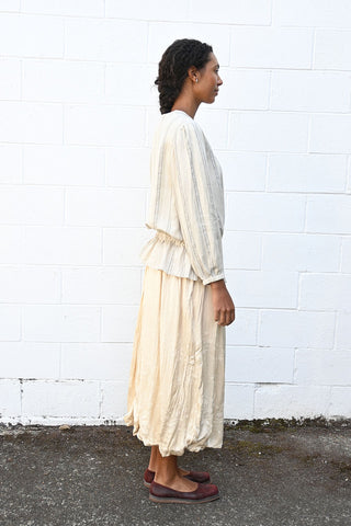 Stripe Puff Shirt in Ivory