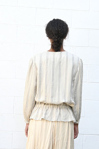 Stripe Puff Shirt in Ivory