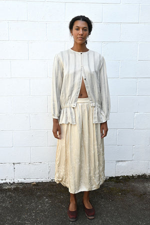 Stripe Puff Shirt in Ivory