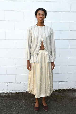 Stripe Puff Shirt in Ivory