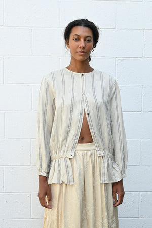 Deep Pleat Balloon Skirt in Ivory