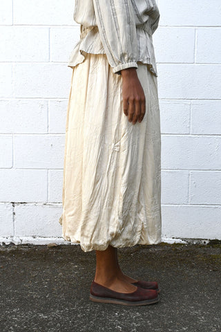 Deep Pleat Balloon Skirt in Ivory