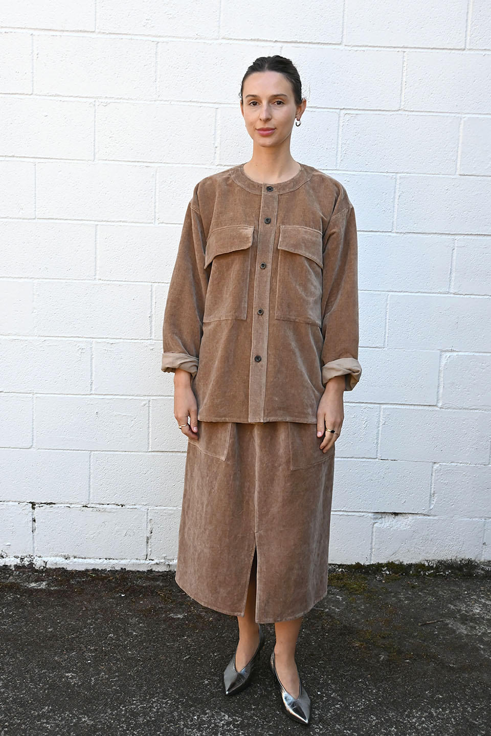 Skip Skirt in Washed Velvet