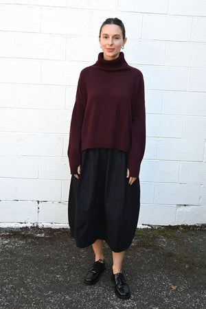 High Neck Boxy Mixca Bordeaux