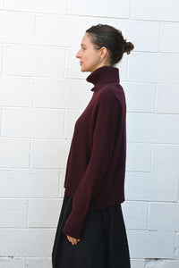 High Neck Boxy Mixca Bordeaux