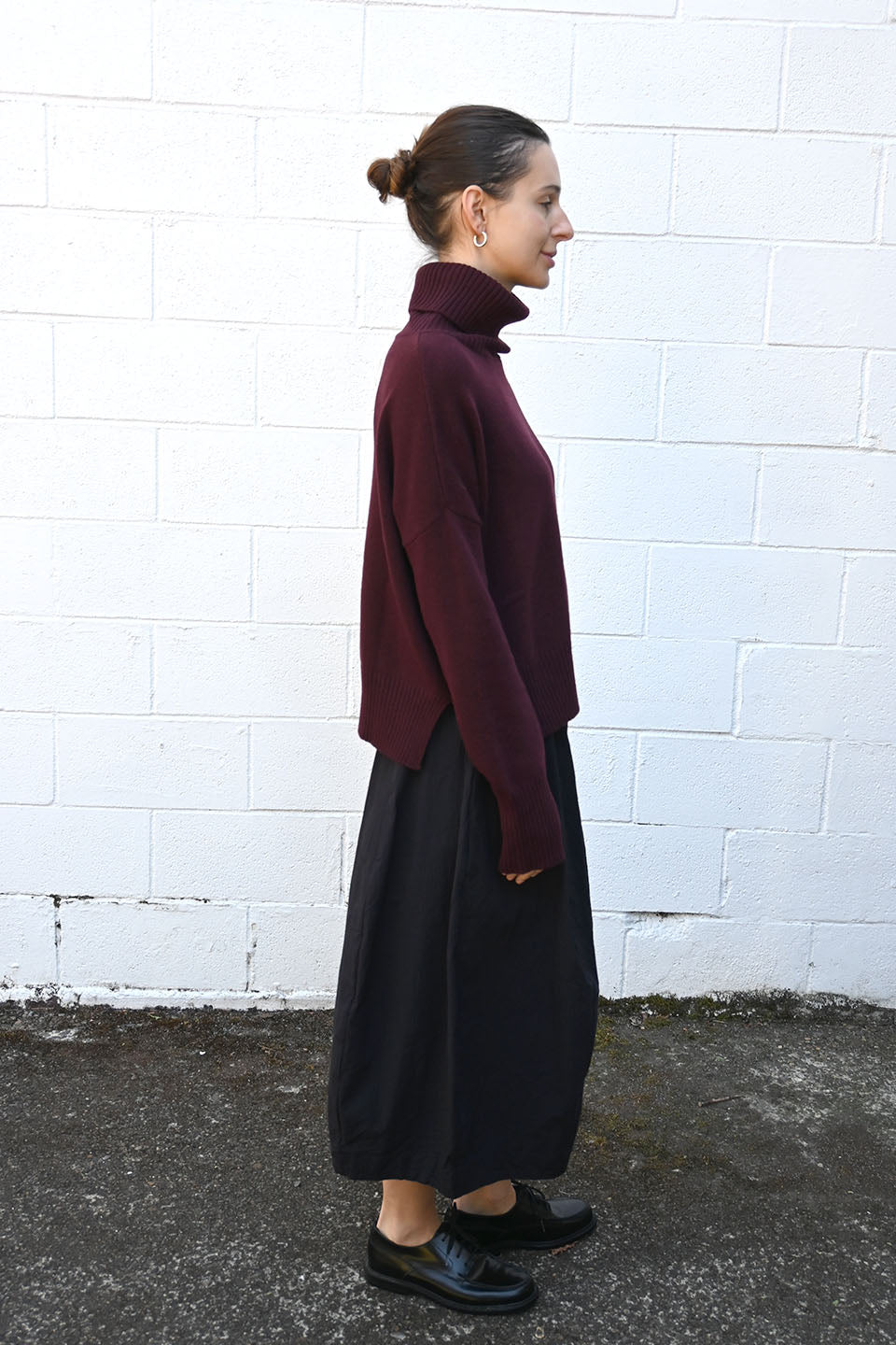 High Neck Boxy Mixca Bordeaux