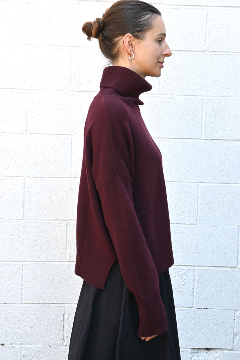 High Neck Boxy Mixca Bordeaux