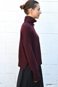 High Neck Boxy Mixca Bordeaux