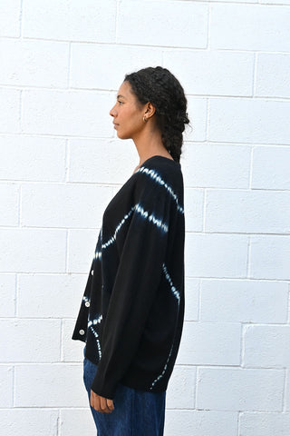 Cashmere Seamless Wide Cardigan Black Line