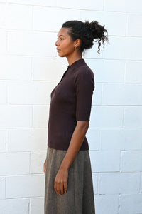 Ribbed Polo Knit Shirt
