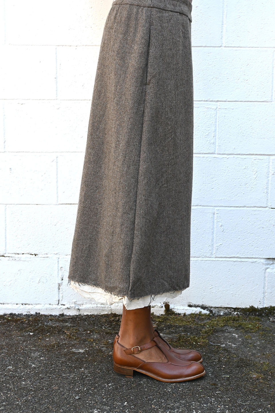 Eco Wool Herringbone Skirt