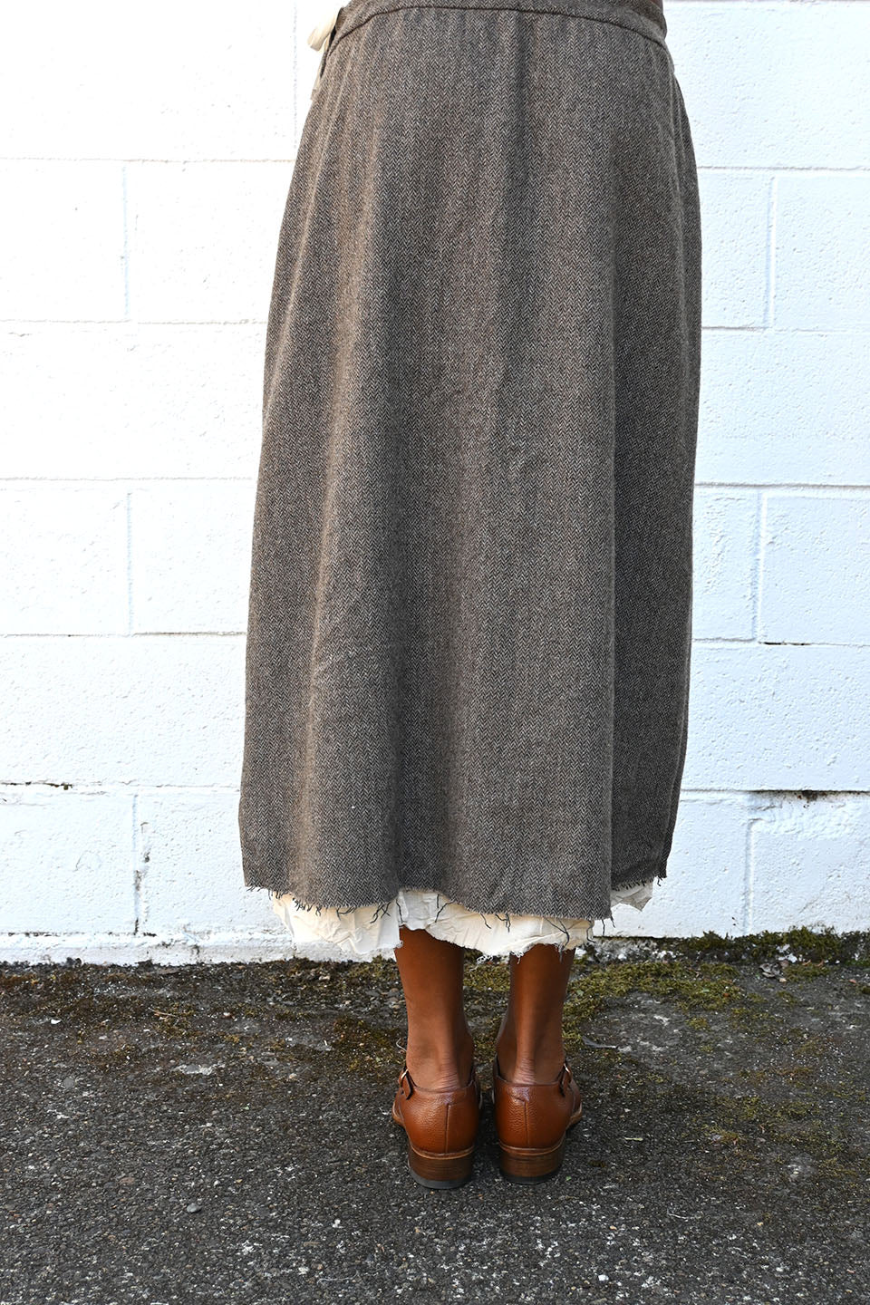 Eco Wool Herringbone Skirt