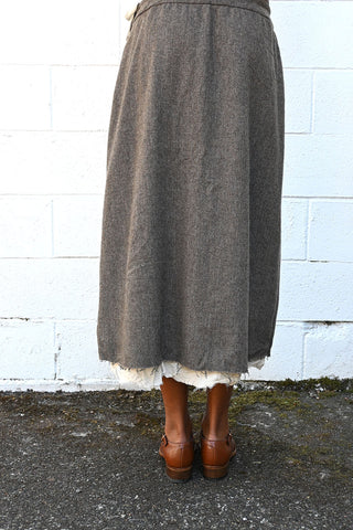 Eco Wool Herringbone Skirt