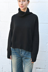 High Neck Boxy Mixca Black