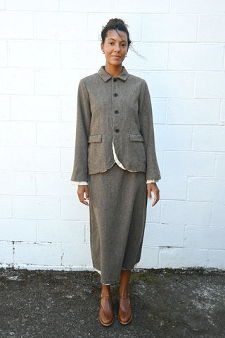 Eco Wool Herringbone Skirt