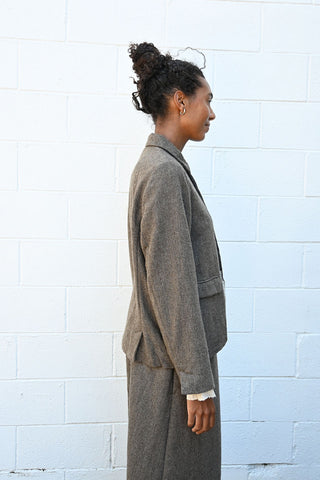 Eco Wool Herringbone Short Jacket
