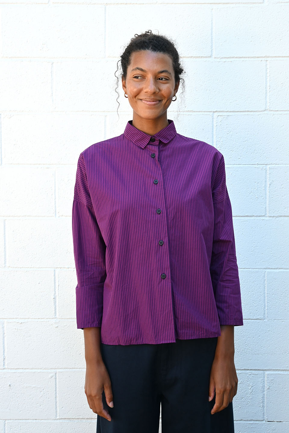 Tina Shirt Raspberry Stripe