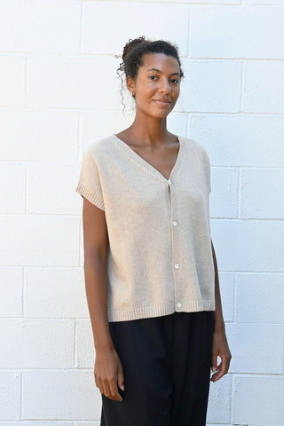 Gilet Over Mixcash in Beige