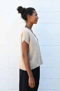 Gilet Over Mixcash in Beige
