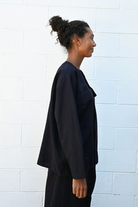 Sid Shirt in Navy Wool