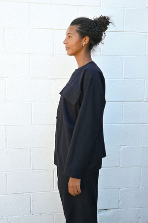 Sid Shirt in Navy Wool