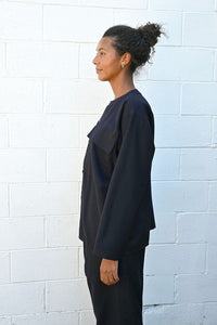 Sid Shirt in Navy Wool