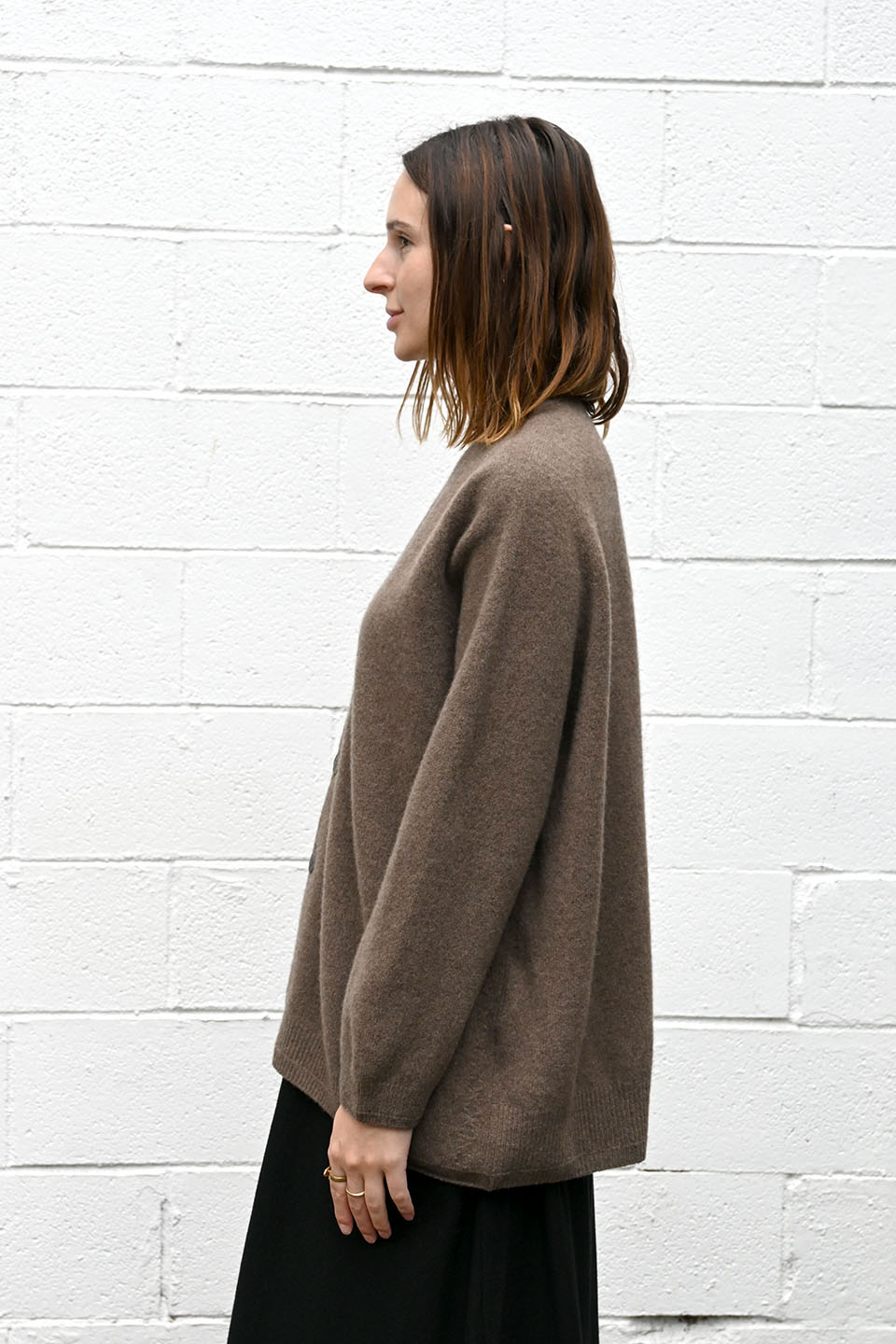 Cardigan in Medium Brown