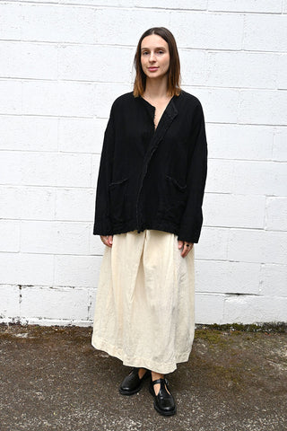 Black Wool Raw Edged Jacket