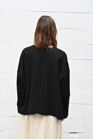 Black Wool Raw Edged Jacket