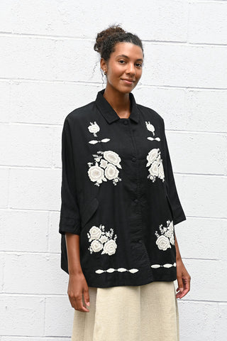 Flower Beads Loose Fit Coat