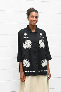 Flower Beads Loose Fit Coat