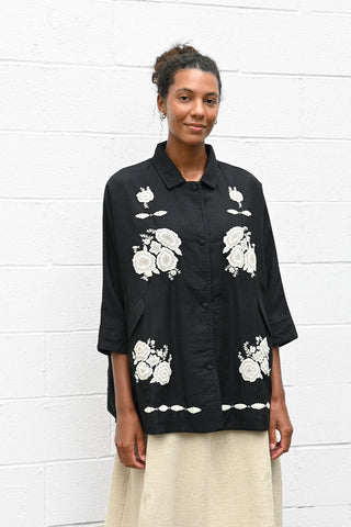 Flower Beads Loose Fit Coat