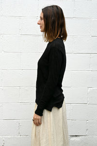Wrinkled Wool Round Neck Shirt
