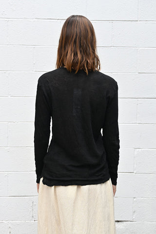 Wrinkled Wool Round Neck Shirt