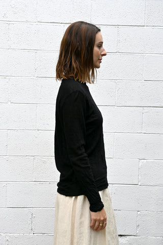 Wrinkled Wool Round Neck Shirt