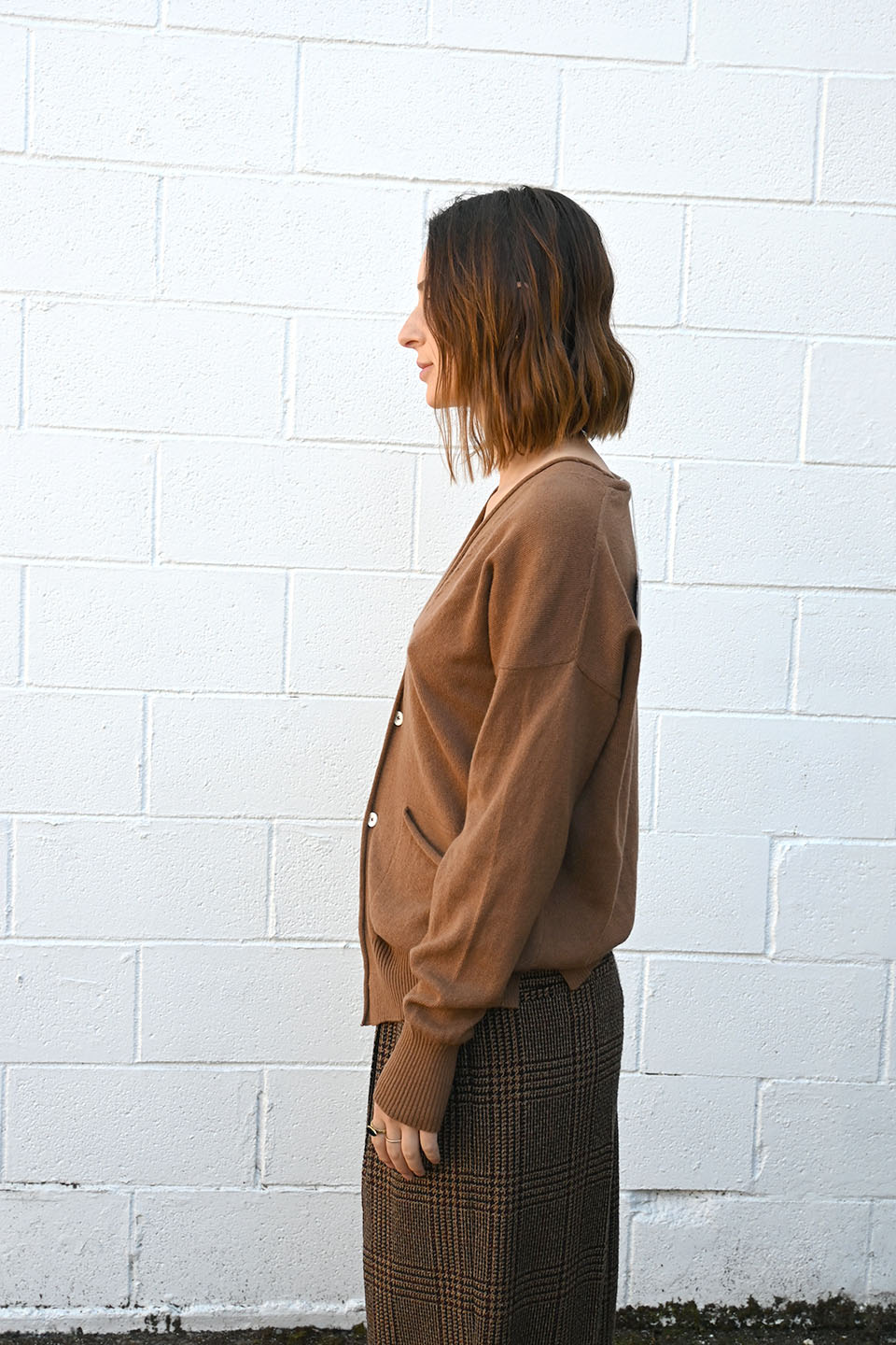Wide Camel Cardigan