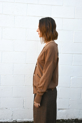 Wide Camel Cardigan