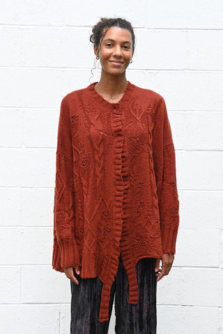 Textured Cardigan Burgundy