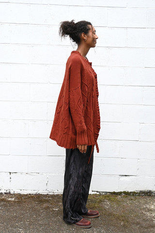 Textured Cardigan Burgundy