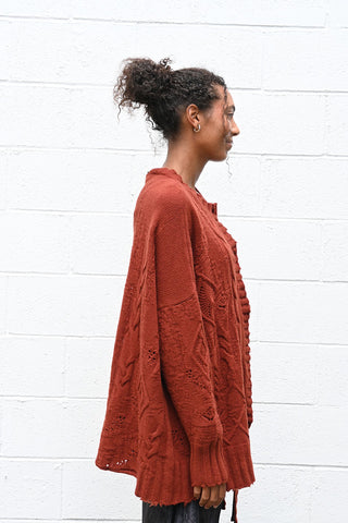 Textured Cardigan Burgundy