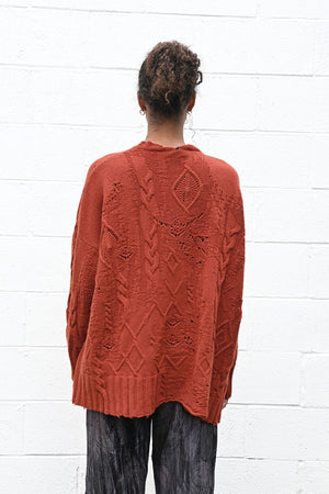 Textured Cardigan Burgundy